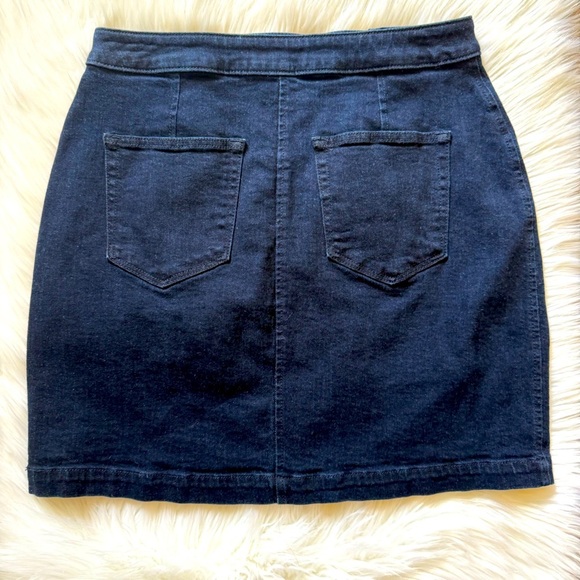 LOFT Dark Denim Sailor A-Line Mini Skirt Size 2 - Picture 3 of 4